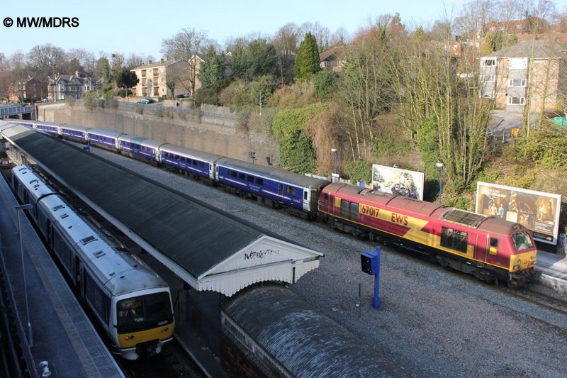 Diverted Caledonian Sleeper passes High Wycombe (photo by Mike Walker)